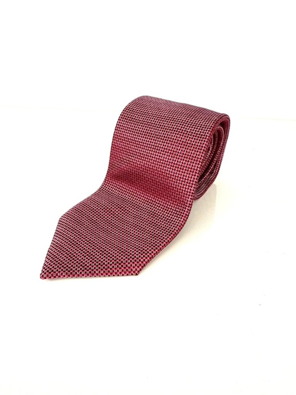 GALERIES LAFAYETTE 100% Silk Geometric Red Tie‎ 58x3